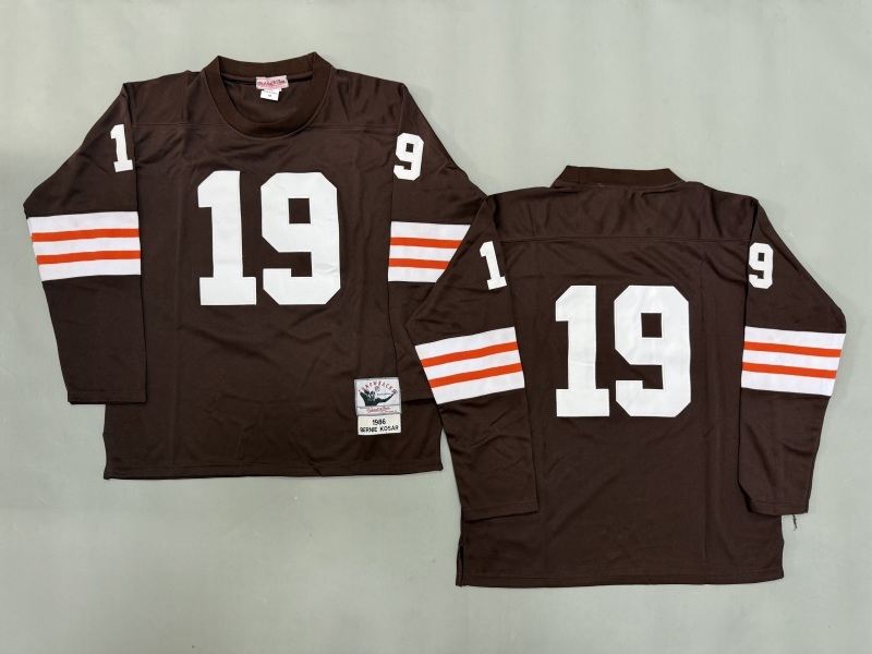 Men 2025 Cleveland Browns #19 Kosar brown Throwback Limited NFL Jersey style 002->cleveland browns->NFL Jersey